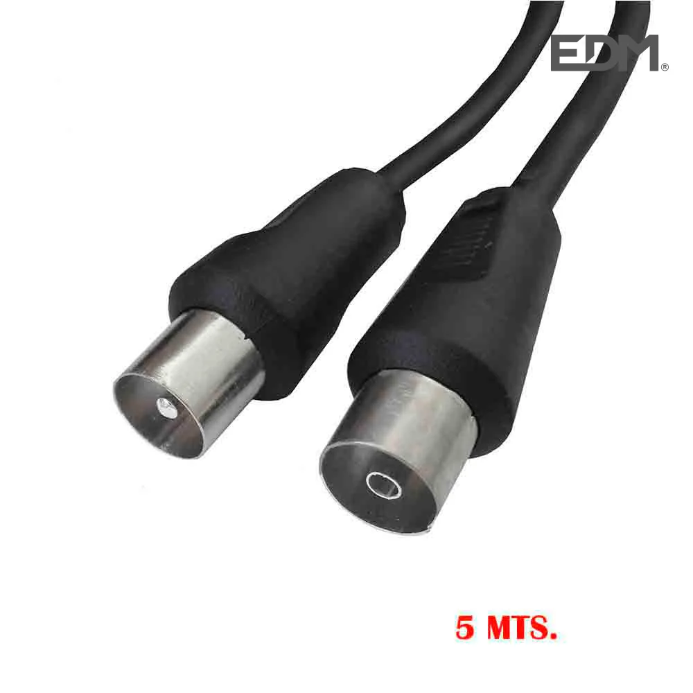 Prolongador Tv-Video 9,5mm, 5m Embalado Preto Edm