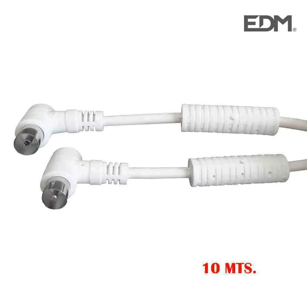 Prolongador Tv/Video Curvo com Filtro 9,5mm 10m Embalado Branco Edm