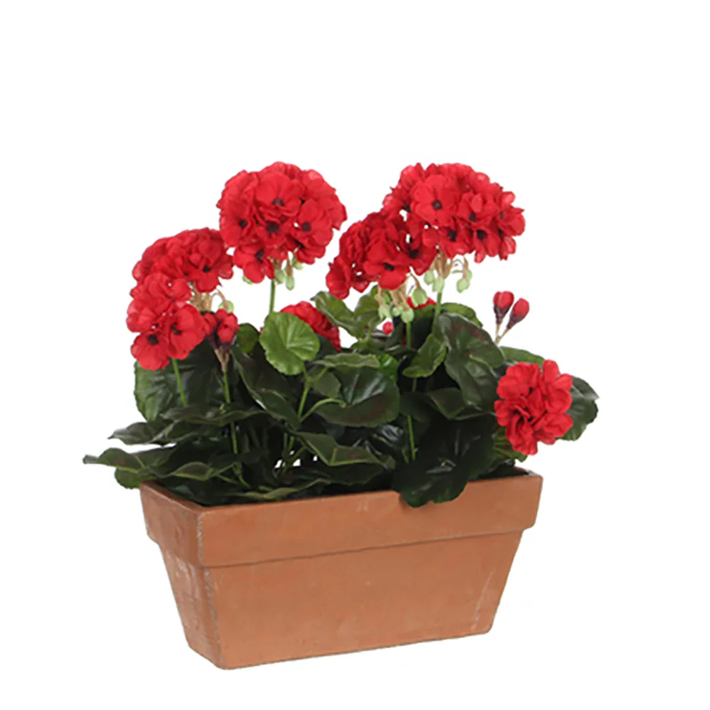Gerânio Pvc Vermelho Em Vaso 29x3x40cm