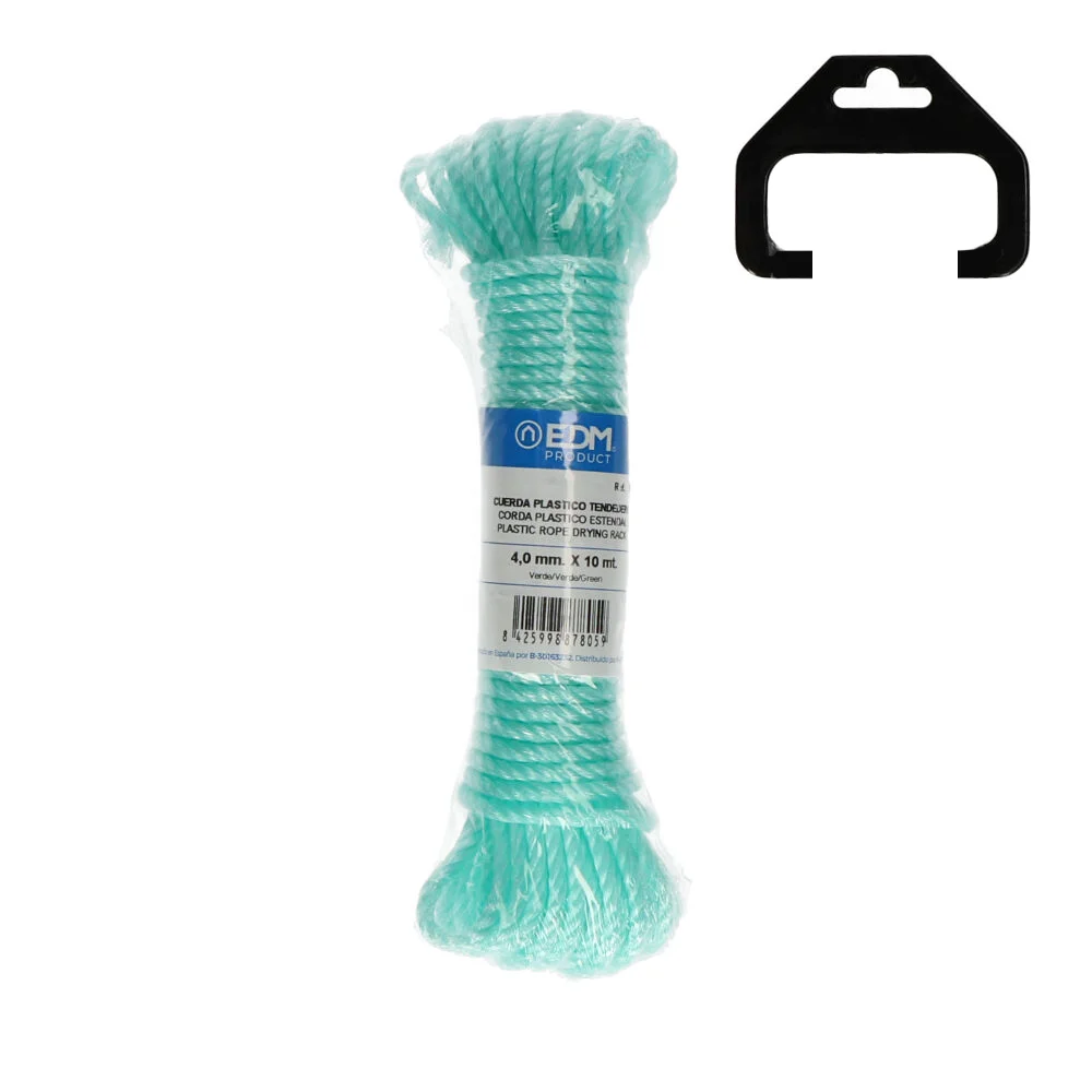 Rolo Corda Plastico 10Mts Verde