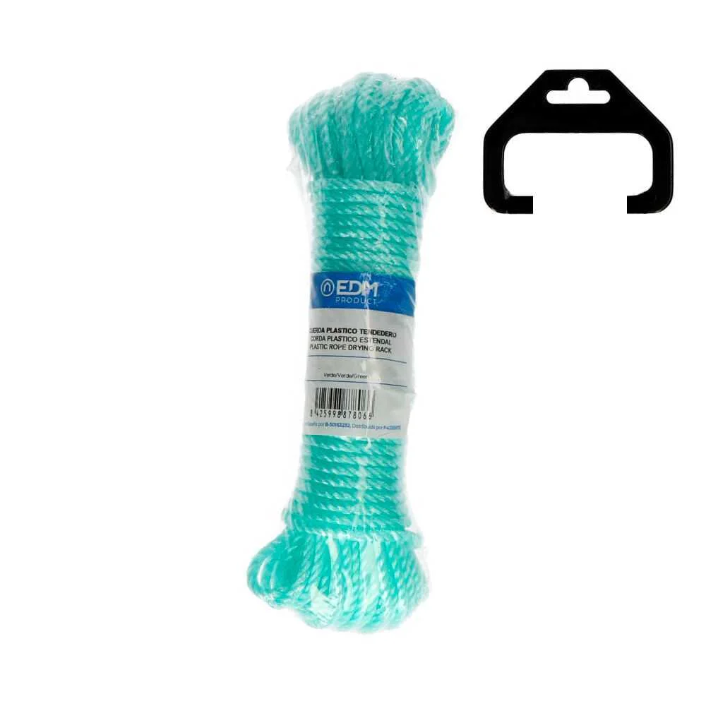 Rolo Corda Plastico 15m Verde Edm