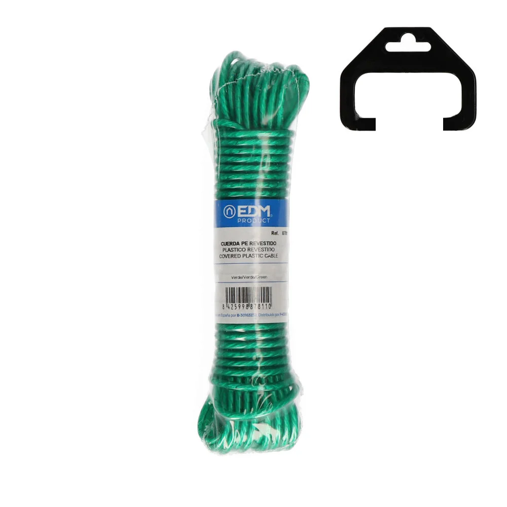 Rolo Plastico Revestido 10m Verde Edm