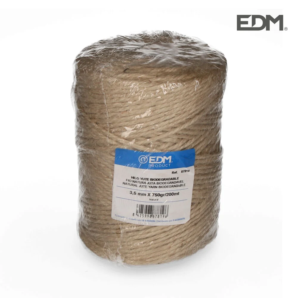 Corda Natural Juta Biodegradável 3 com Bobina 750g/200m Edm