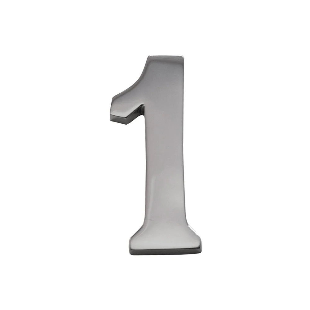 Numero 1 Niquel Mate 10Cm Fixação Invisivel