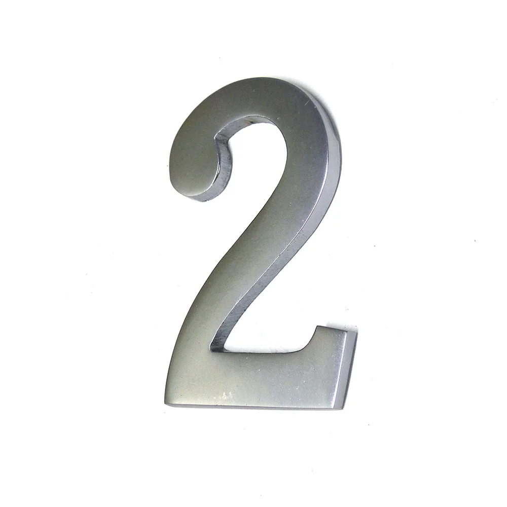 Numero 2 Niquel Mate 10Cm Fixação Invisivel