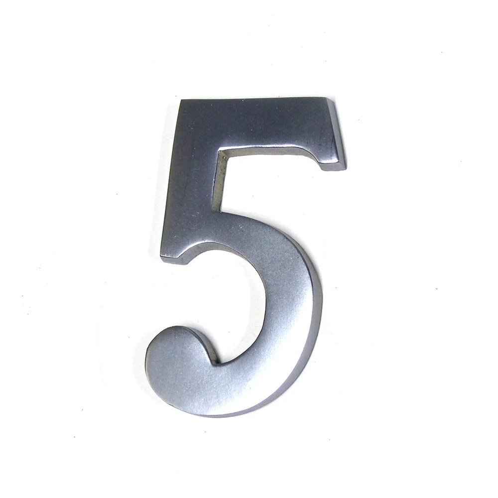 Numero 5 Niquel Mate 10Cm Fixação Invisivel