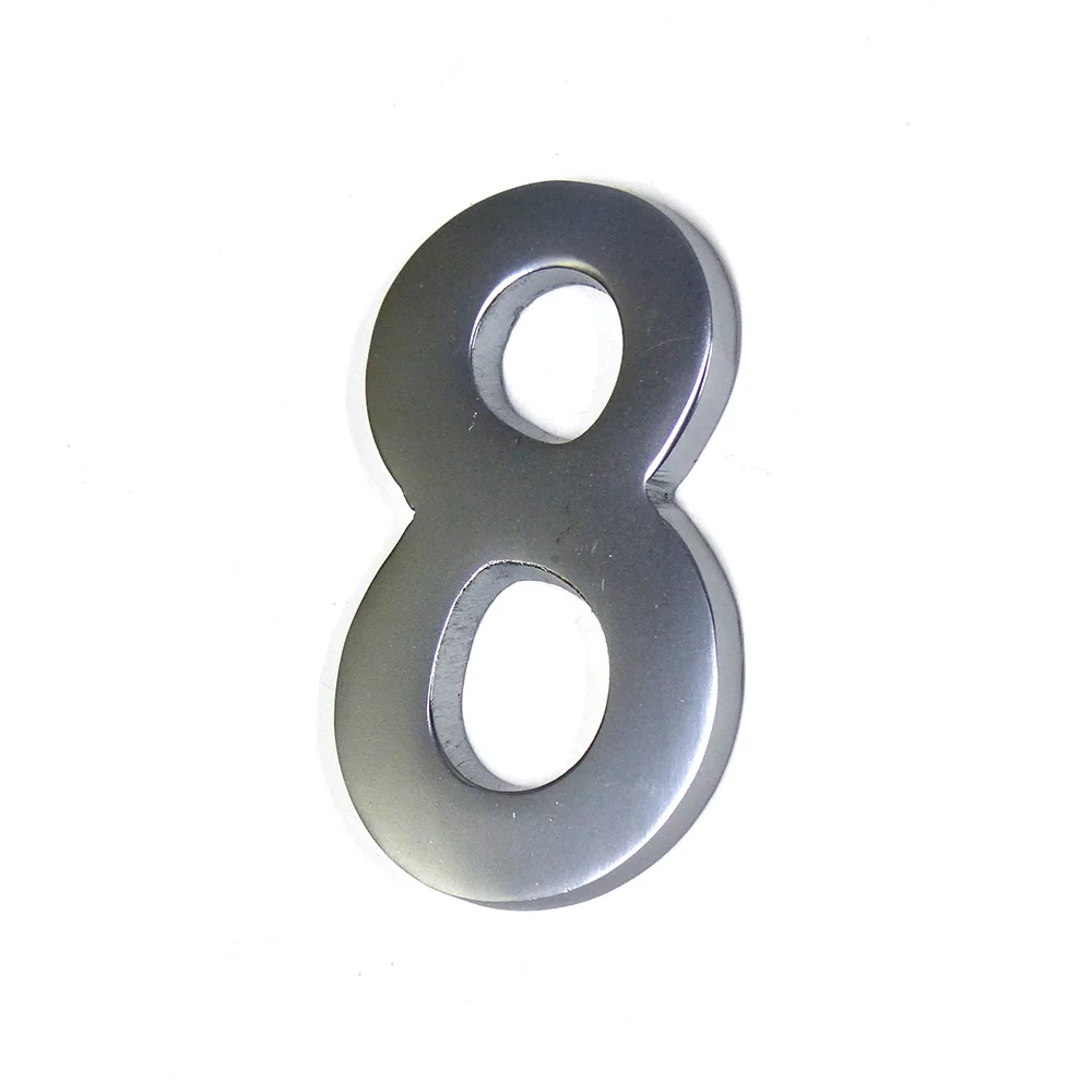 Numero 8 Niquel Mate 10Cm Fixação Invisivel