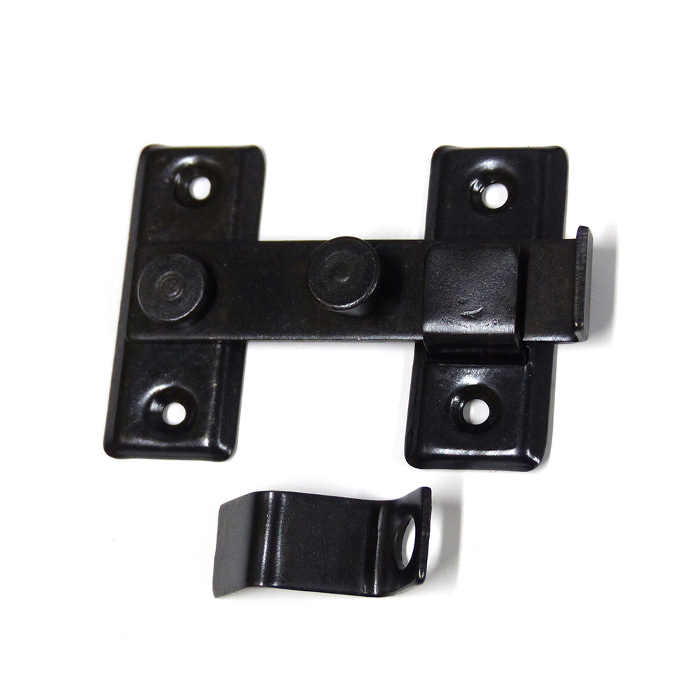 Tranqueta Aldrava Reversivel 8cm Zincado Preto Edm