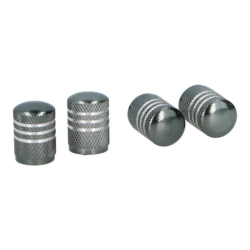 Set De 4 Tampões De Válvulas Rodas De Carro Cinza