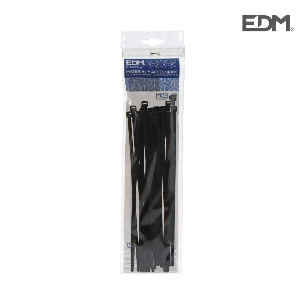 Abraçadeiras Pretas 300x8mm Saco 25 Unidades Edm E