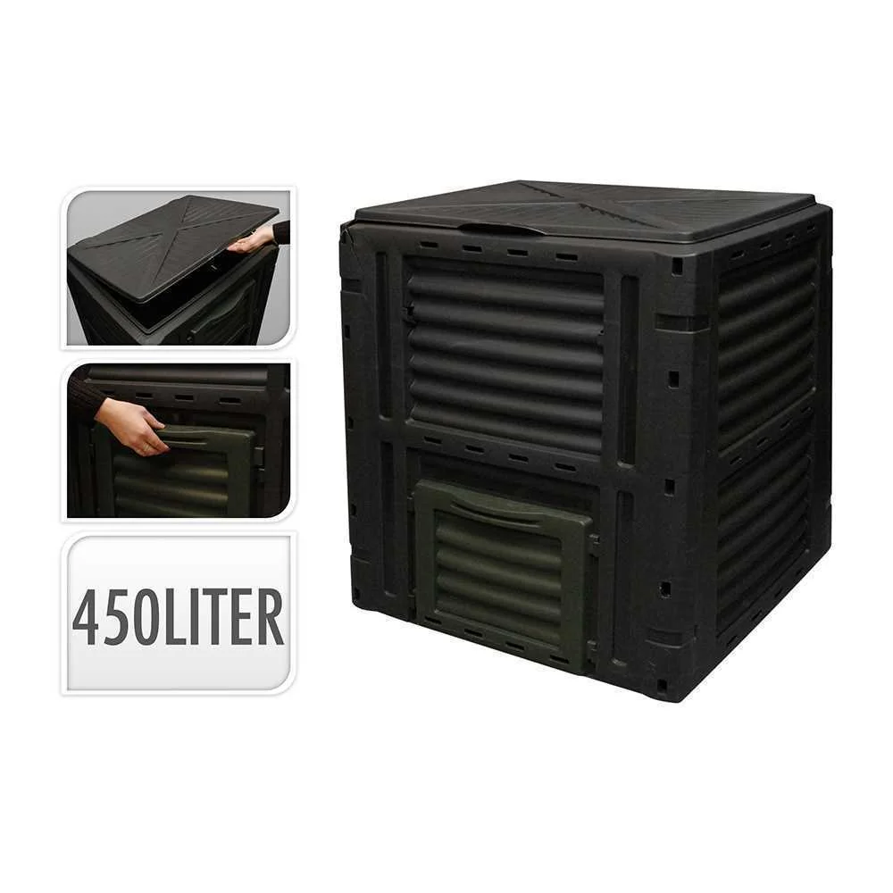 Caixa de Compostagem 450 L Cor Preta 80x80x81cm Progarden