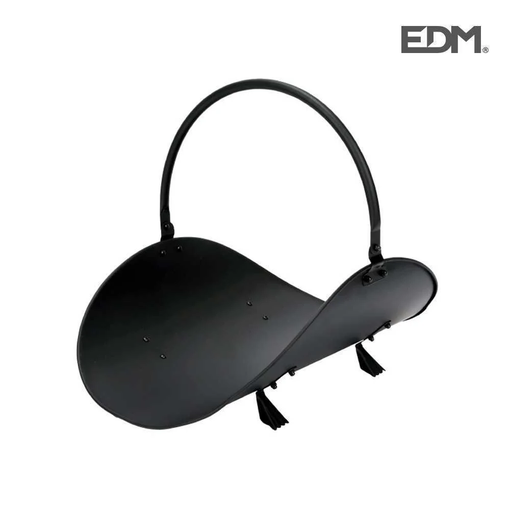 Cesto de Lenha Metalico Preto 38x35x48cm Edm