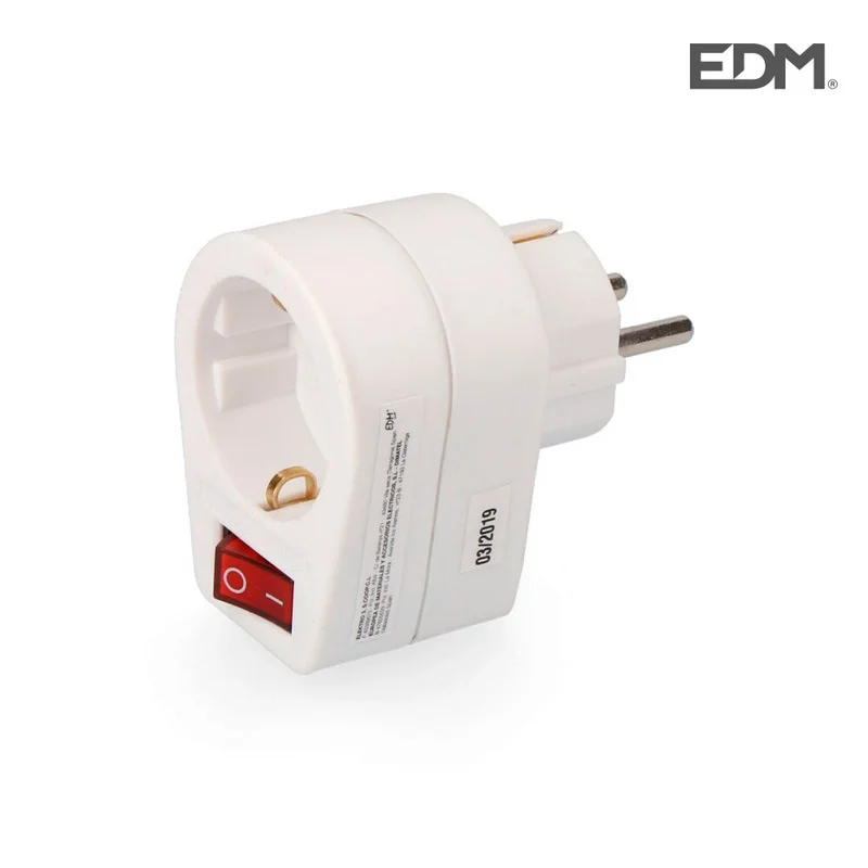 Ficha Adaptadora Com Interruptor Embalado Edm