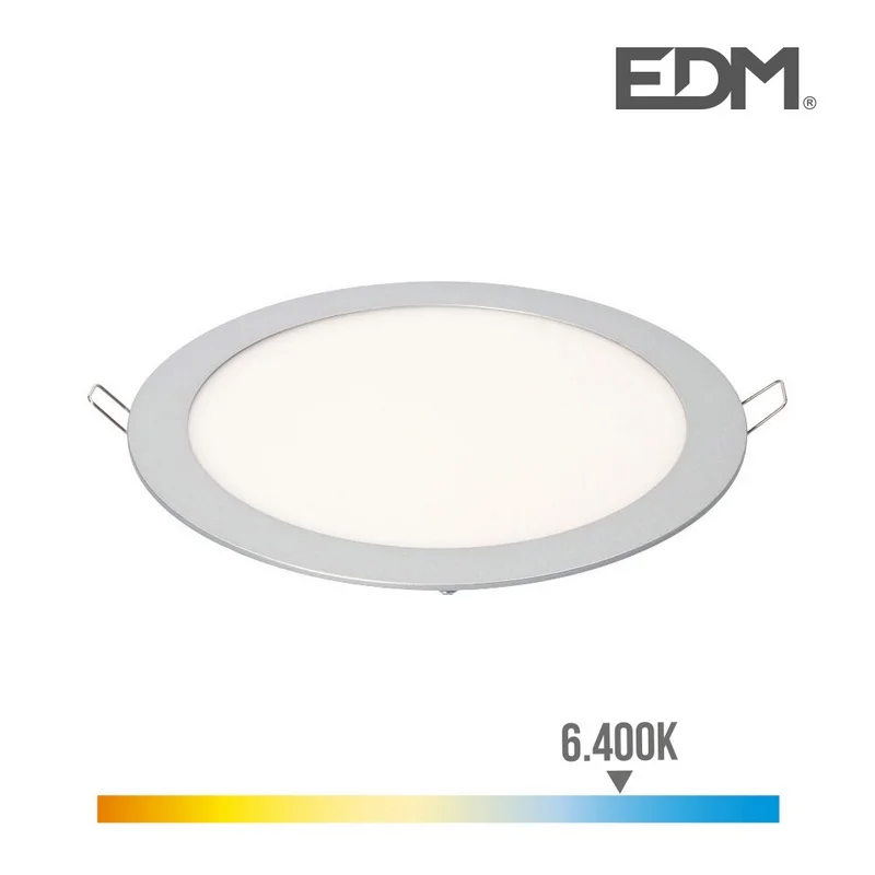 Downlight LED de Encastrar Redondo 20w Luz Fria 6400k 1500lm Cromado Ø22,5cm Edm