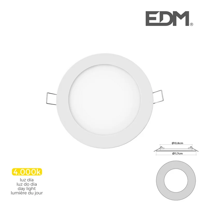 Mini Downlight Led Edm 6W 320 Lumen Redondo 12Cm 4