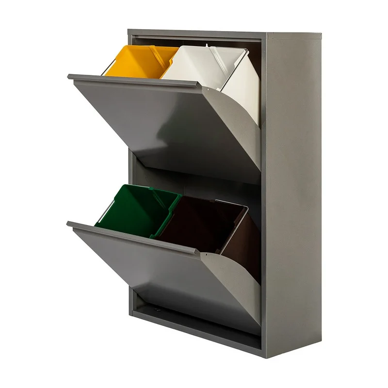 Armario Metalico Reciclagem 4 Gavetas Cinzento