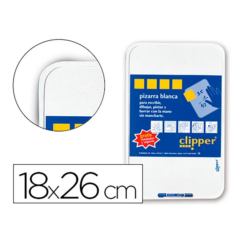 Quadro-Branco Clipper Pequena 18X26Cm Com Marcador