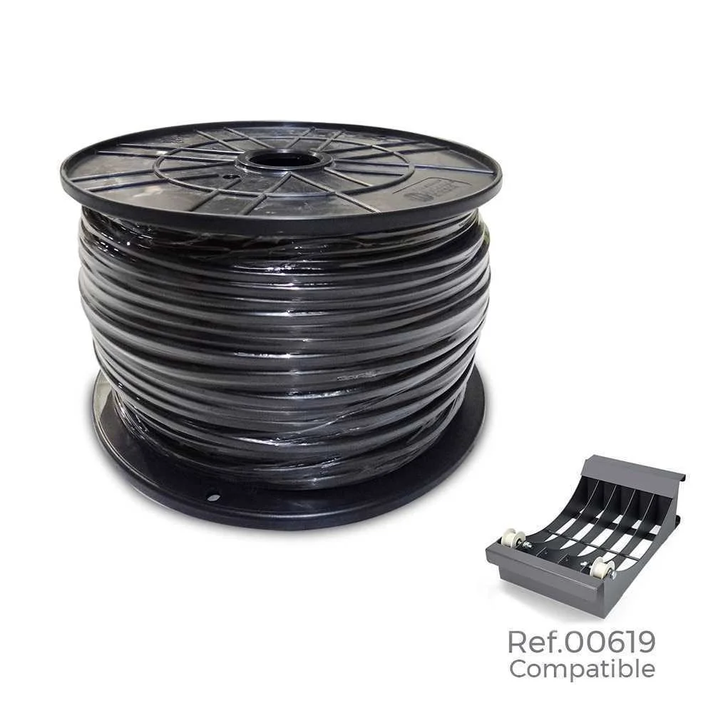 Bobine de Cabo 2x1mm Plano Preto 500mts (Audio) (.