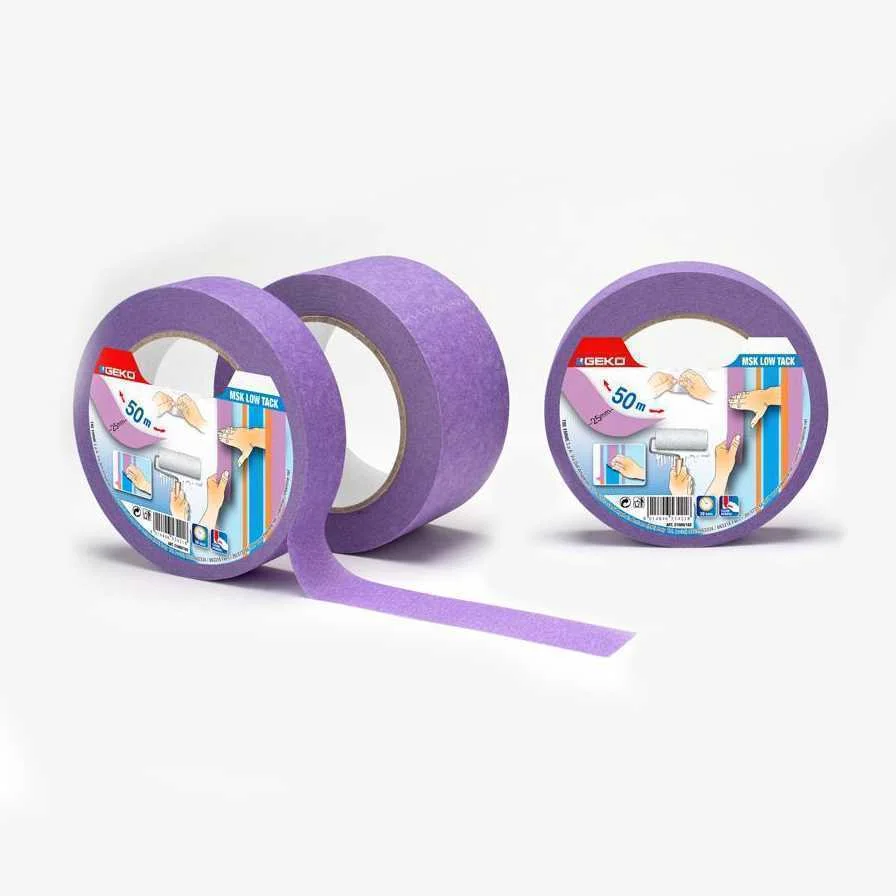 Fita de Pintor Mask Lilas 50m X 50mm Pouca Adesividade Indicada para Superficies Delicadas