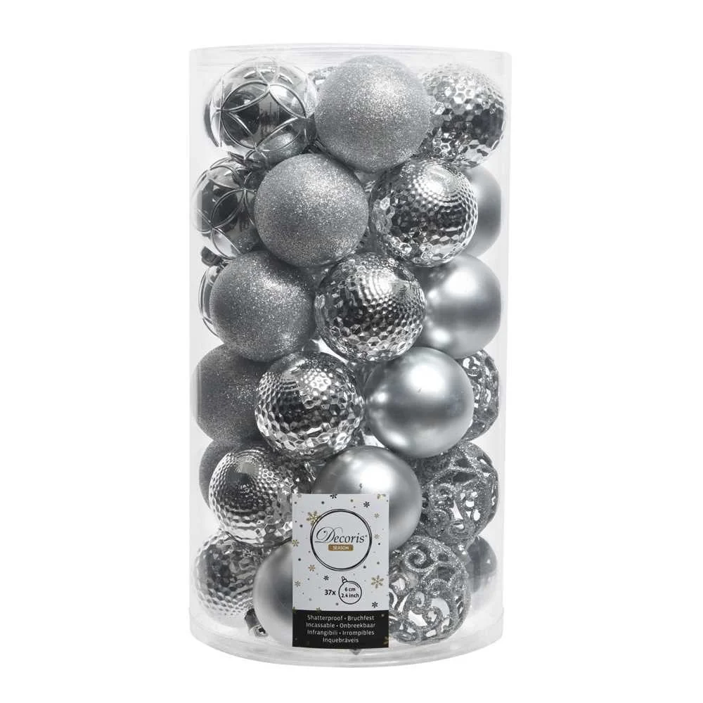 Bolas de Navidad Decoris Plateado