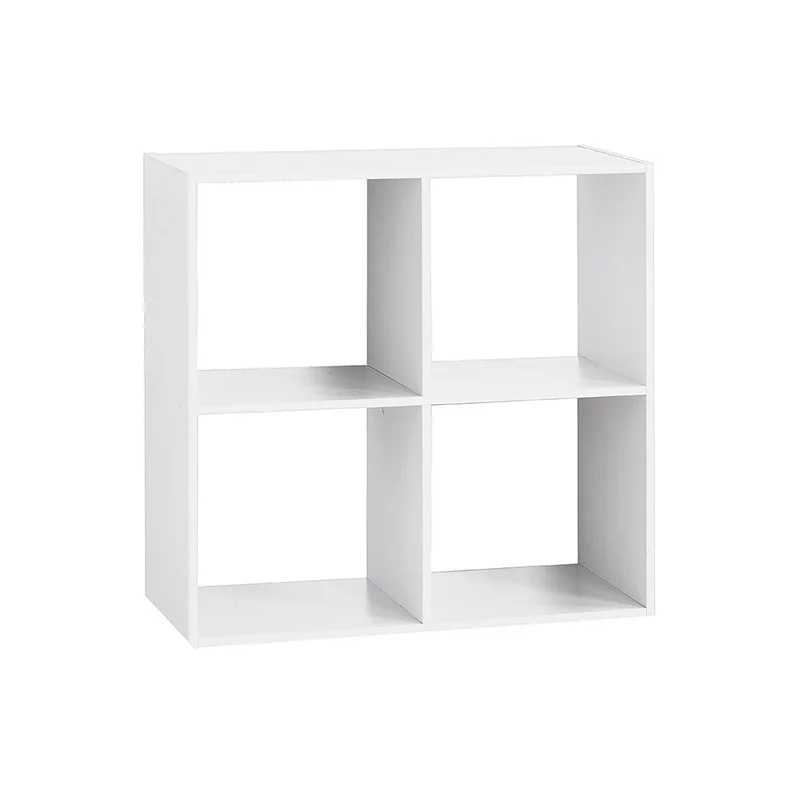 Estante Madeira Cor Branco Para 4 Caixas De Organi