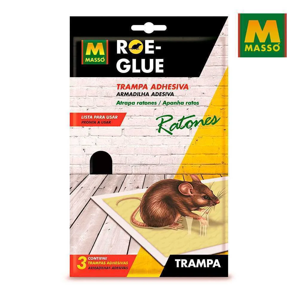 Roe-Glue Ratoeira Adesiva Para Ratos 3Un Massó