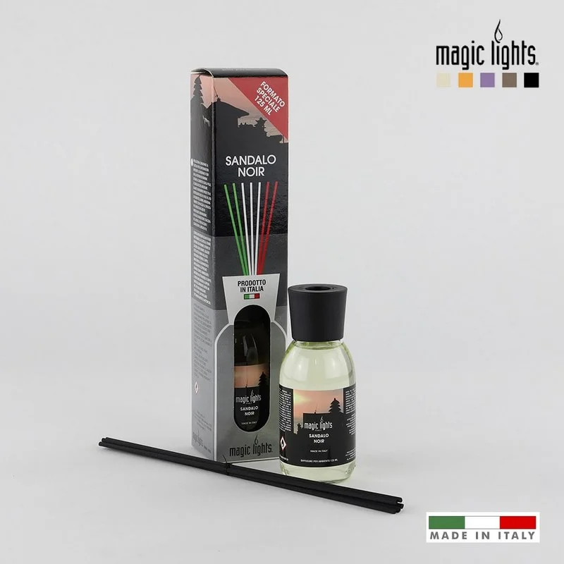 Difusor Aroma Mikado S&acirc;ndalo Preto 125ml Magic Lights
