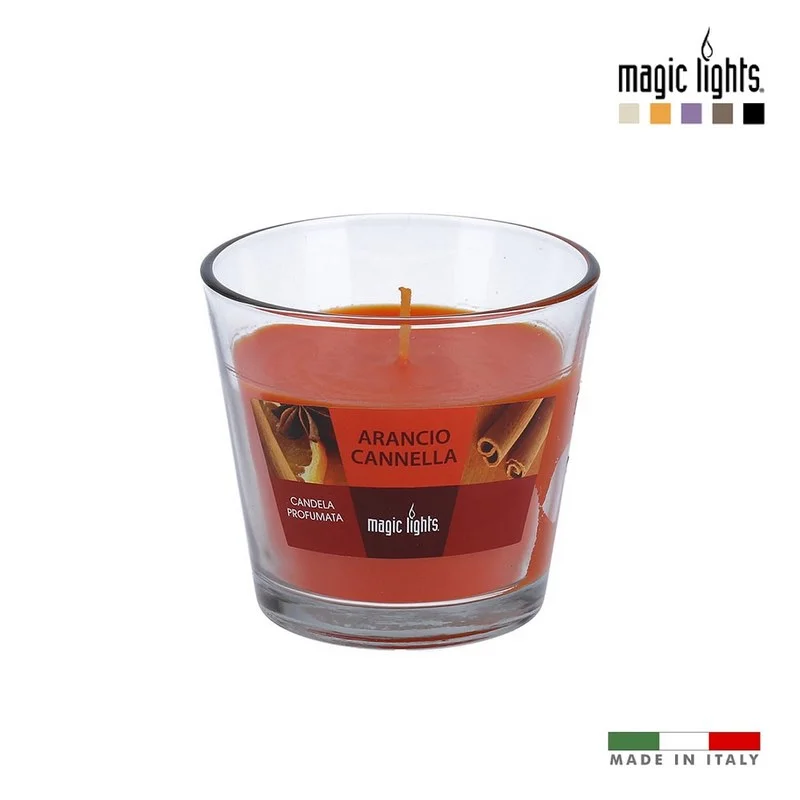 Vela Perfumada Em Copo De Vidro Laranja -Canela 15