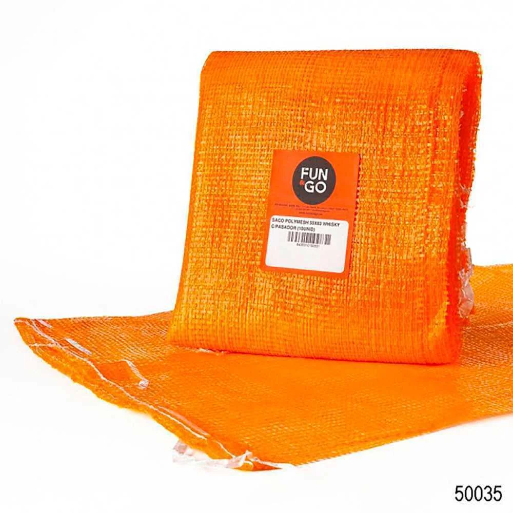 Pack 10Ud Saco Polymesh De Cor Laranja Com Atilho