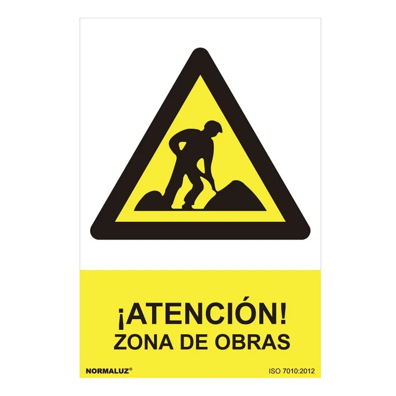 Sinal Perigo Zona de Obras (Pvc 0.7mm) 30x40cm