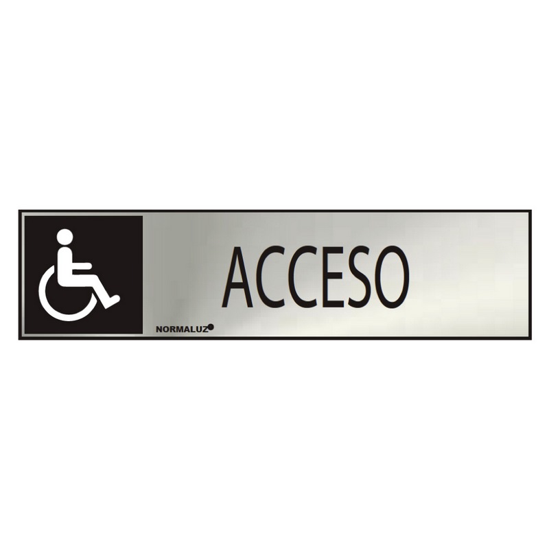 Sinal Informativo Acesso  (Inox Adesivo 0.8mm) .