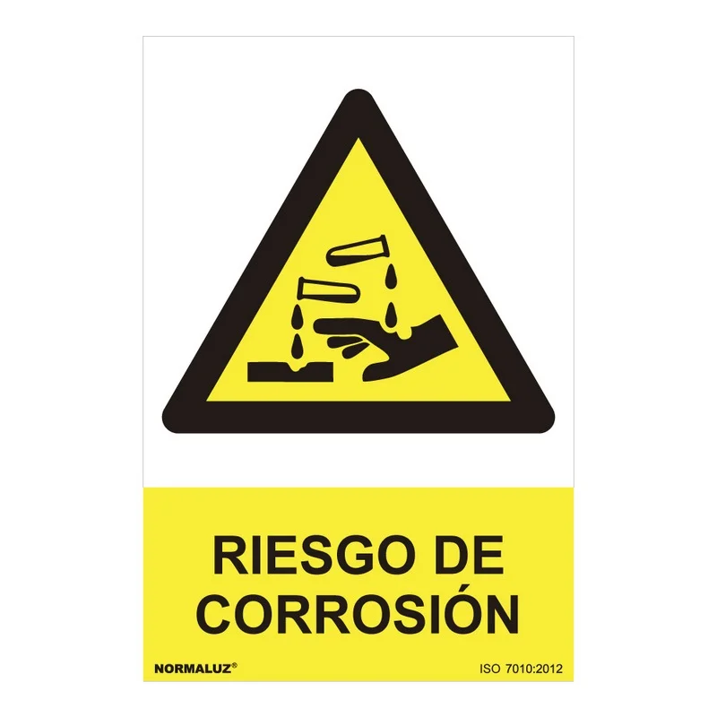 Sinal Perigo 'risco de Corrosão' (Pvc 0.7mm) 30x40