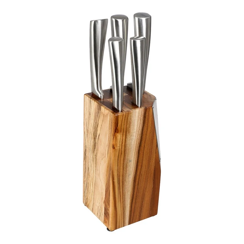 Bloco com 5 Facas de Madeira Acacia Modelo Black Menu
