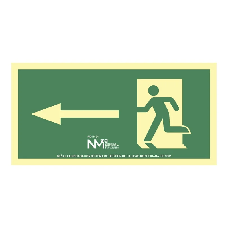 Sinal de Evacuação Fecha Esquerda (Pvc 1mm) Class.
