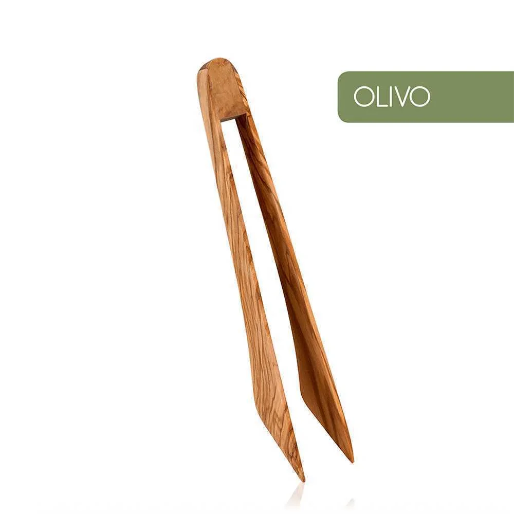 Pinça Para Servir, Madeira De Oliveira Metal Tex