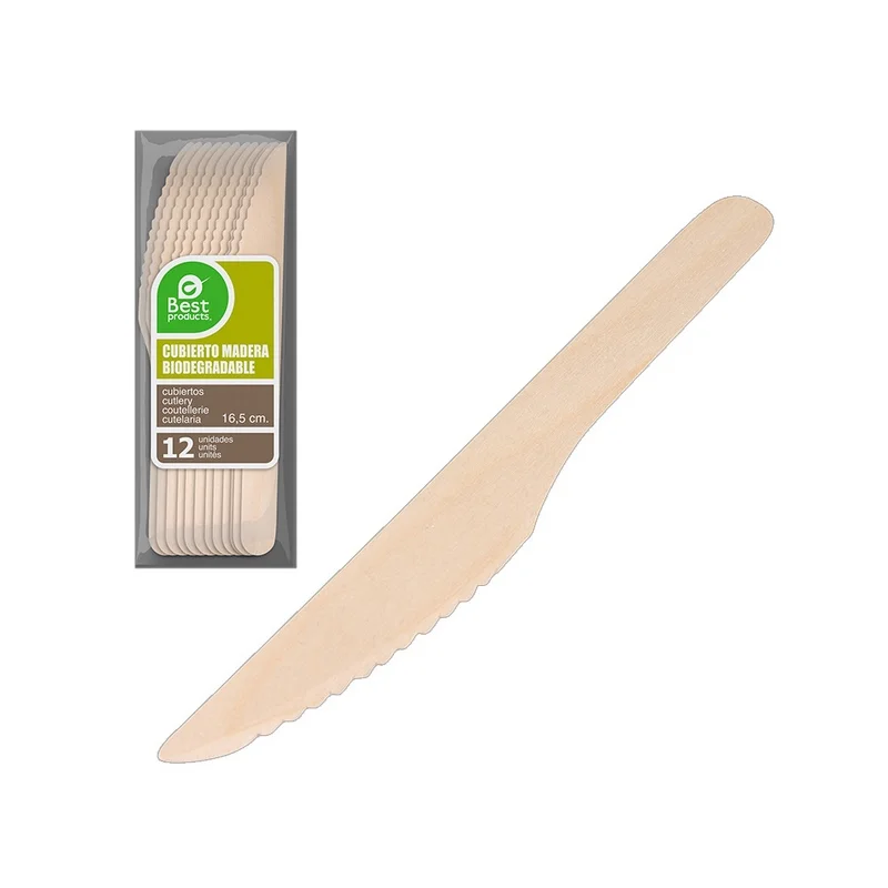 Saco 12un Faca Madeira 16,5cm Best Products Green
