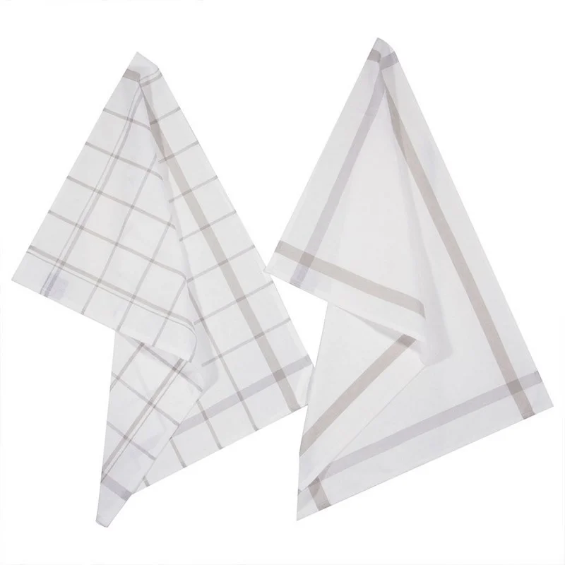 Pack 2 Panos De Cozinha Cor Cinzento 45X70Cm