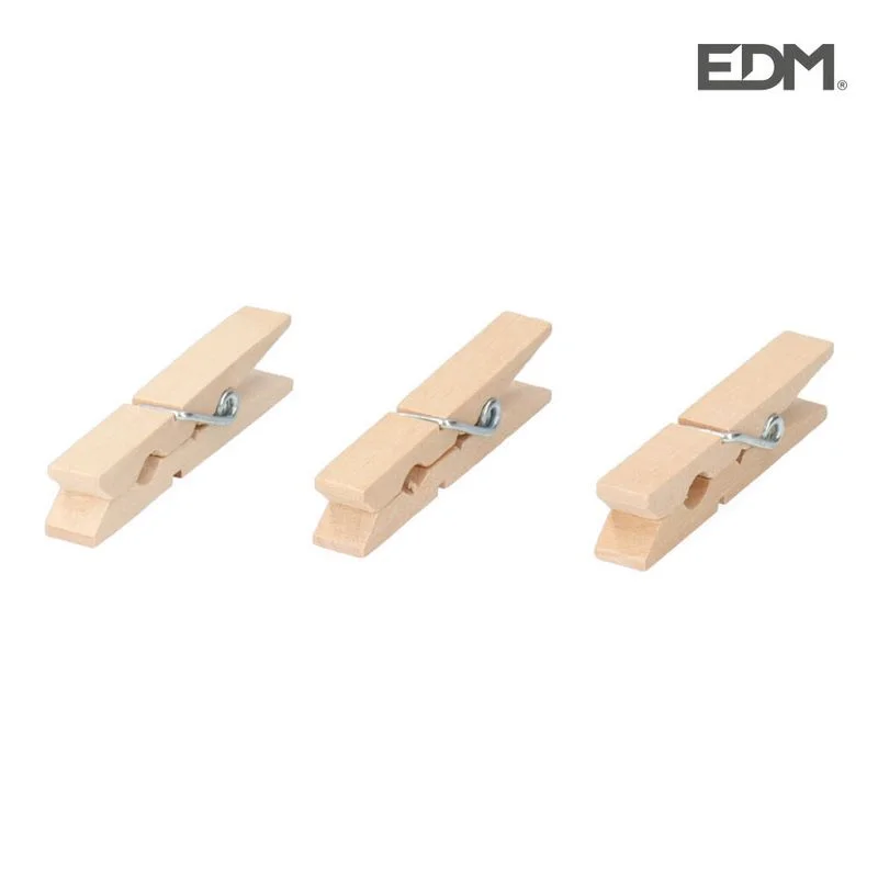 Pack 24 Molas de Madeira 7cm Edm