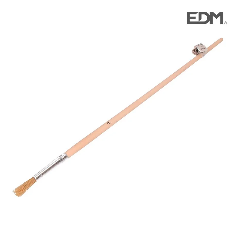 Pincel Cabo Lata Redondo N°8 4,5mm Edm