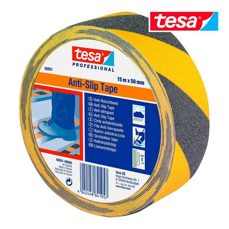 Fita Antiderrapante Preta/Amarecla 15m X 50mm 609.