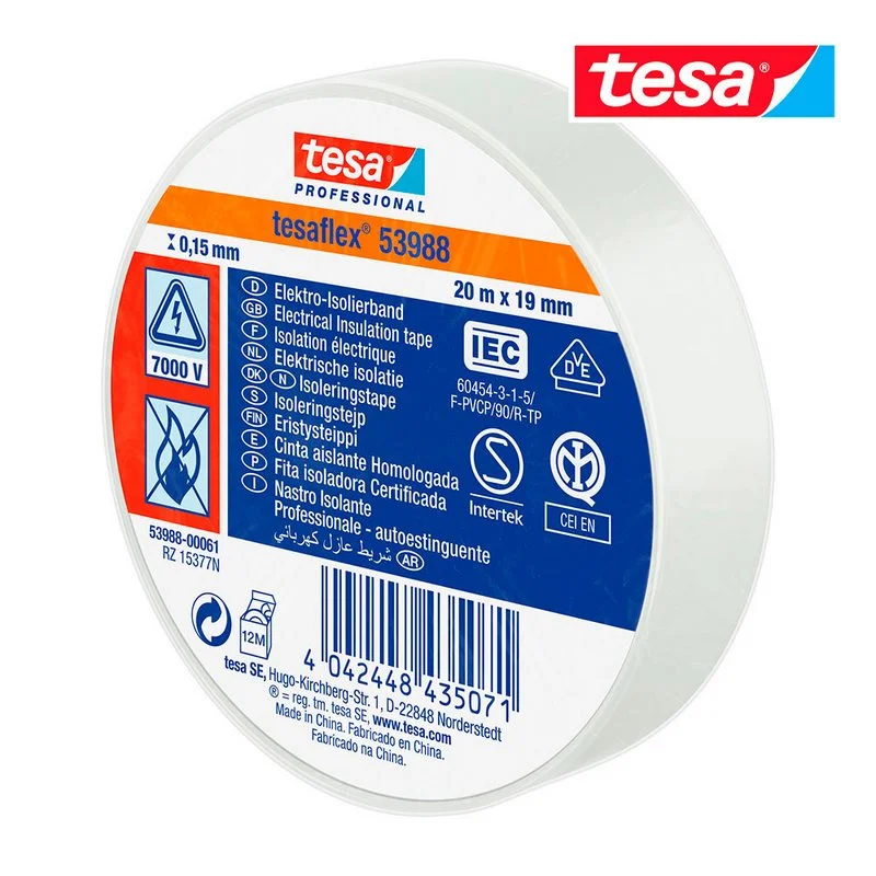 Fita Isolante Homologada Branca 20m X 19mm 53988 .