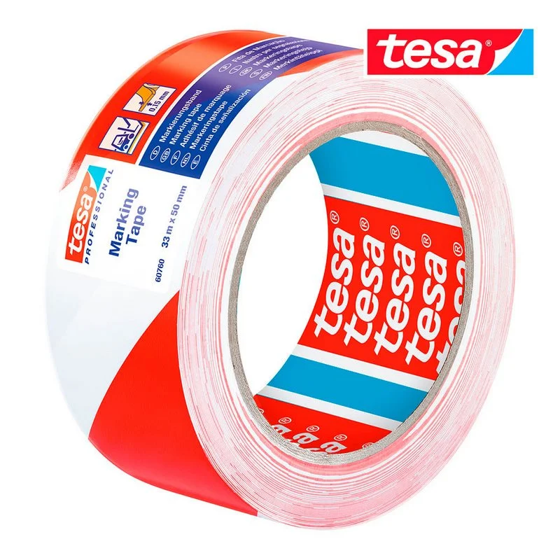 Fita de Sinalização Adesivo Vermelho / Branco 33m.