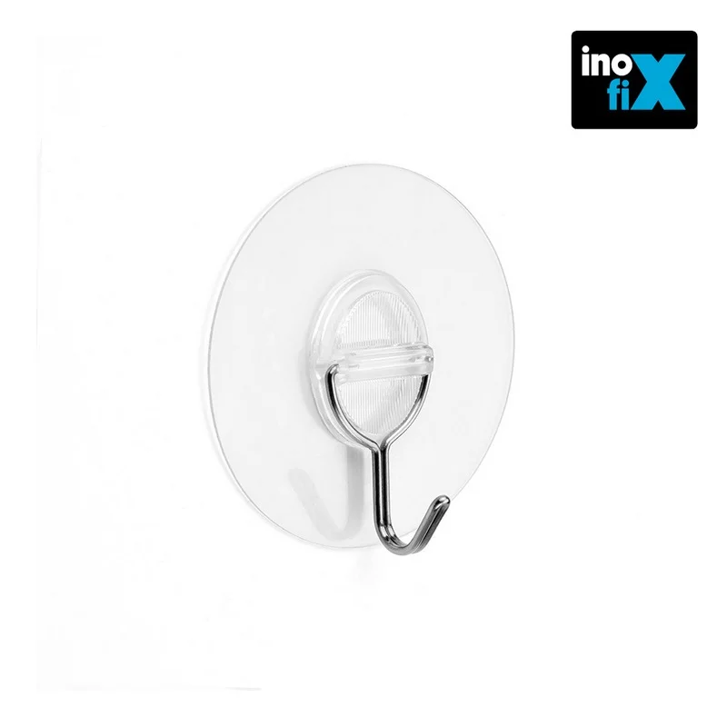 Gancho Aderente Reutilizável com Gancho Móvel Transparente. Inofix