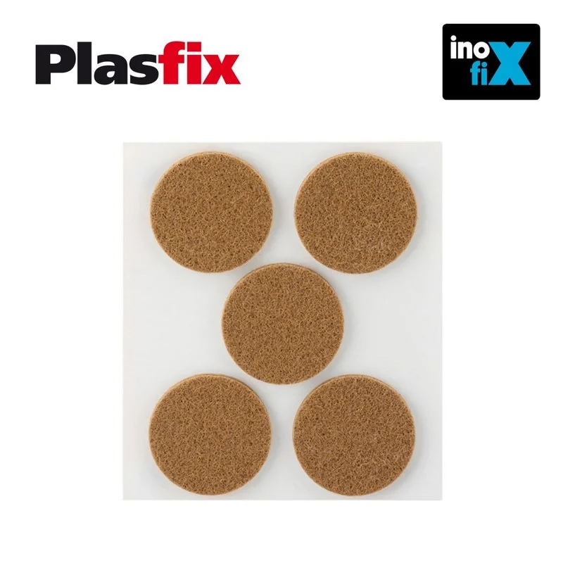 Pack 5 Feltros Adesivos Sinteticos Castanho Ø34mm Plasfix Inofix