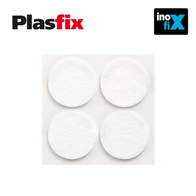 Pack 4 Feltros Adesivos Sinteticos Brancos, Ø38mm Plasfix Inofix