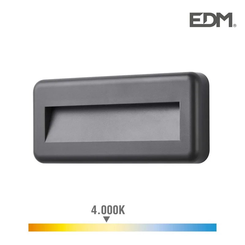 Candeeiro de Parede LED 6w 150lm 4000k Luz Dia Ip65 Retângular Edm