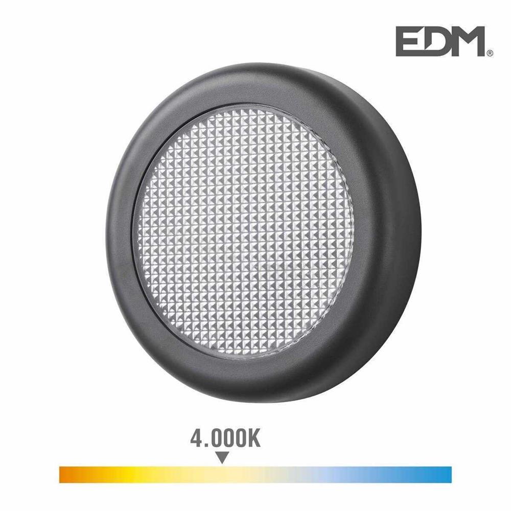 Candeeiro de Parede LED 6w 450lm 4000k Luz Dia Ip65 Ø14x2,8cm Redondo Edm