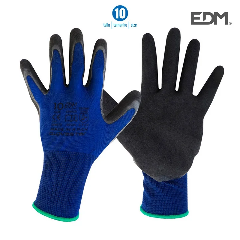 Luvas de Poliester Sem Costuras e Revestimento Em.