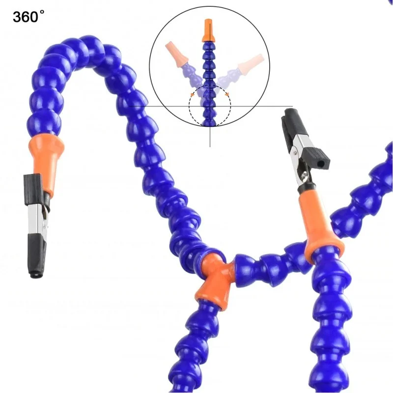 Soporte Pistola Soldadura 4 Manos Con LED Azul Ne.