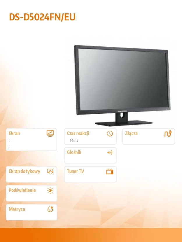 Hikvision Monitor 24  Led, 1080p, Hdmi, Vga